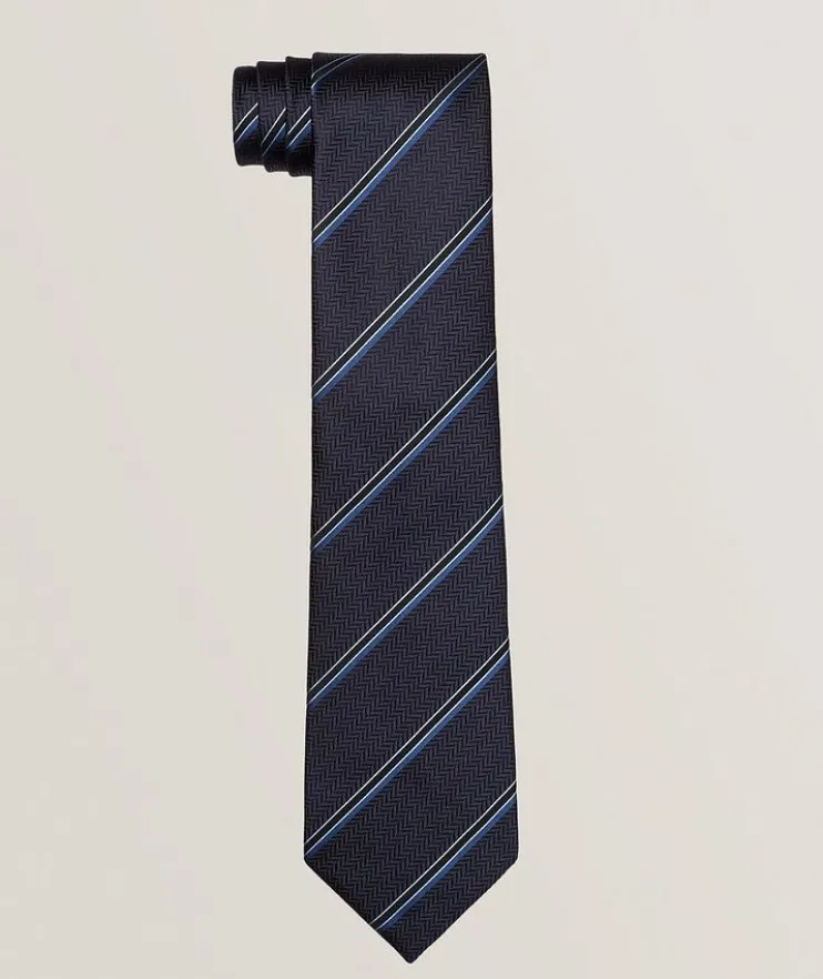 Herringbone-Regimental Silk Tie