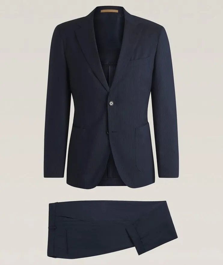 Heston Vertical Stripe Stretch-Wool Suit