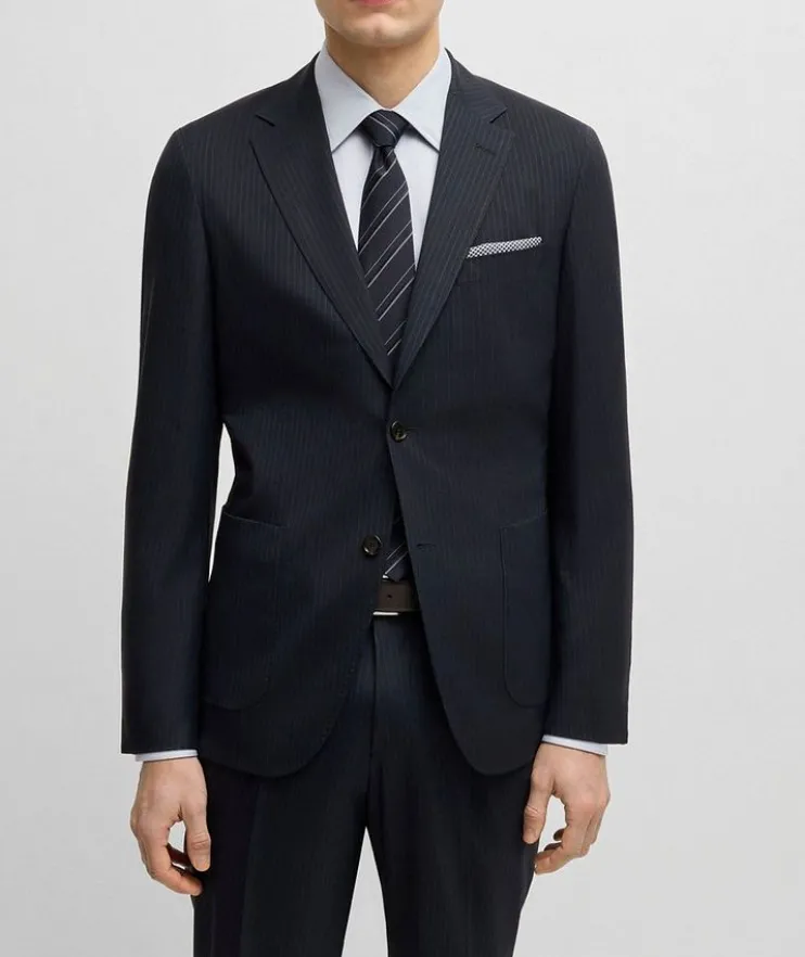 Heston Vertical Stripe Stretch-Wool Suit