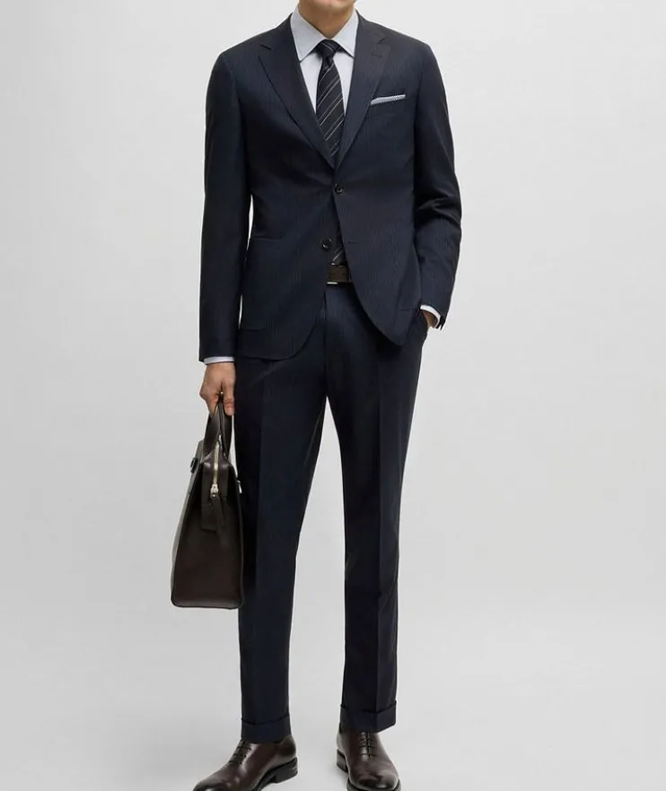 Heston Vertical Stripe Stretch-Wool Suit