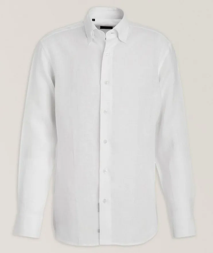 Hidden Button-Down Linen Shirt