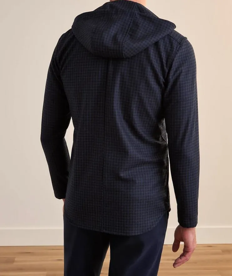 Hooded Gingham Wool Overshirt