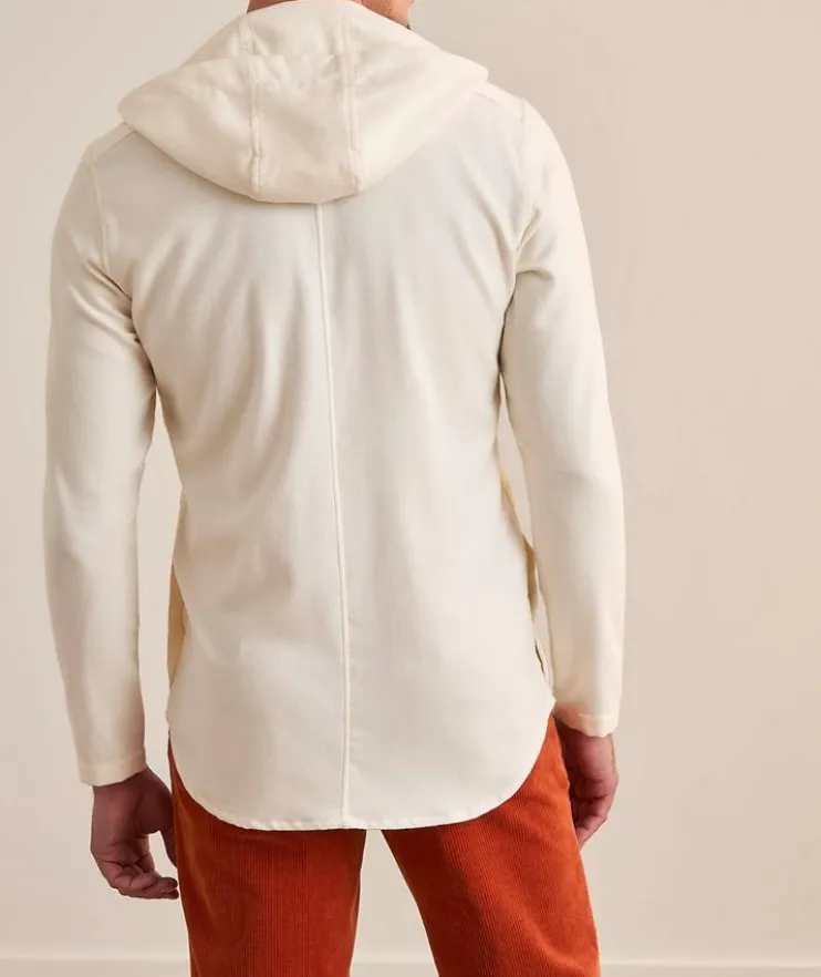 Hooded Herringbone Cotton Overshirt