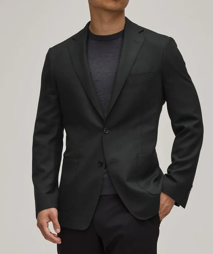 Hopsack Stretch-Wool Sport Jacket