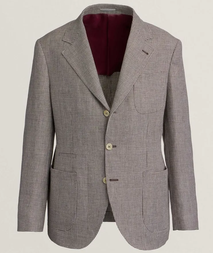 Houndstooth Linen Sport Jacket