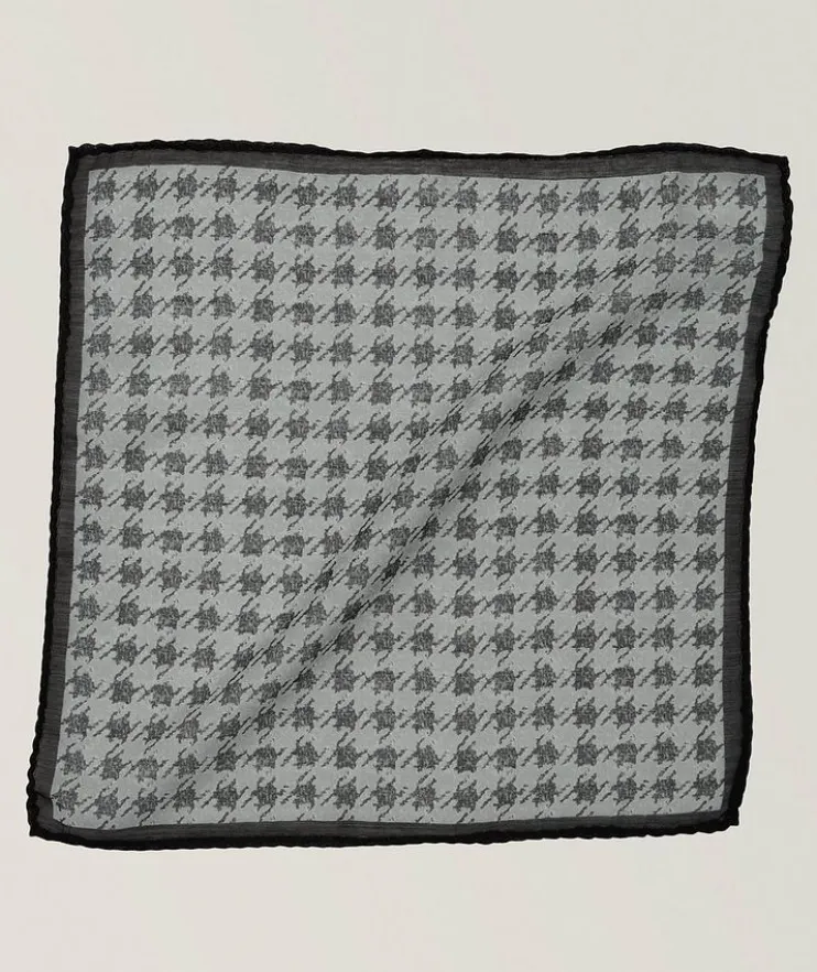 Houndstooth Silk Pocket Square