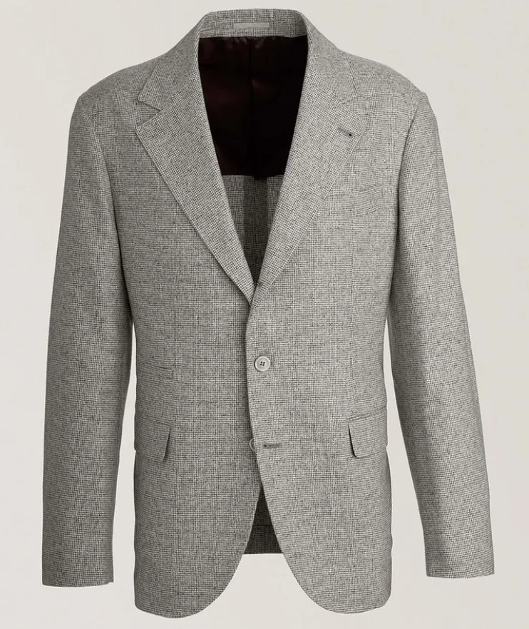 Houndstooth Silk-Blend Sport Jacket