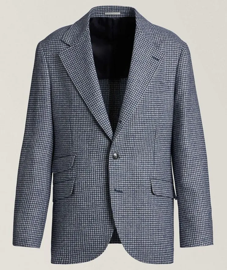 Houndstooth Wool-Alpaca Sport Jacket