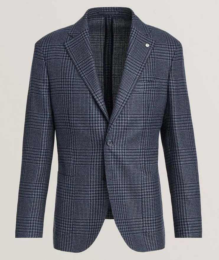 Houndstooth Wool-Blend Sport Jacket