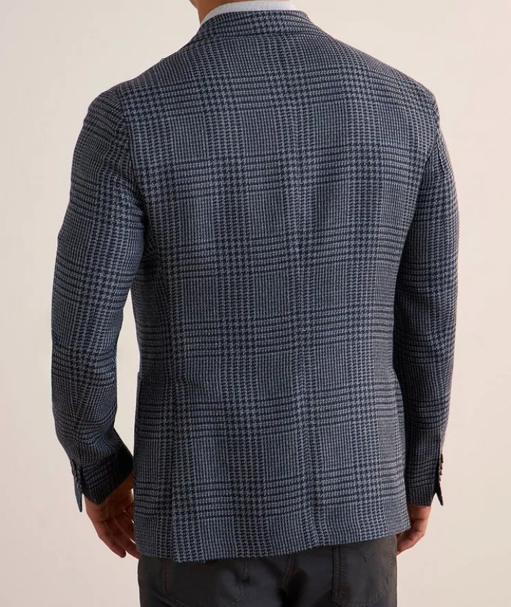 Houndstooth Wool-Blend Sport Jacket