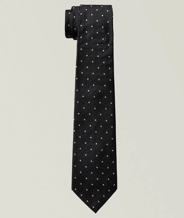 Houndstooth-Dot Silk Tie