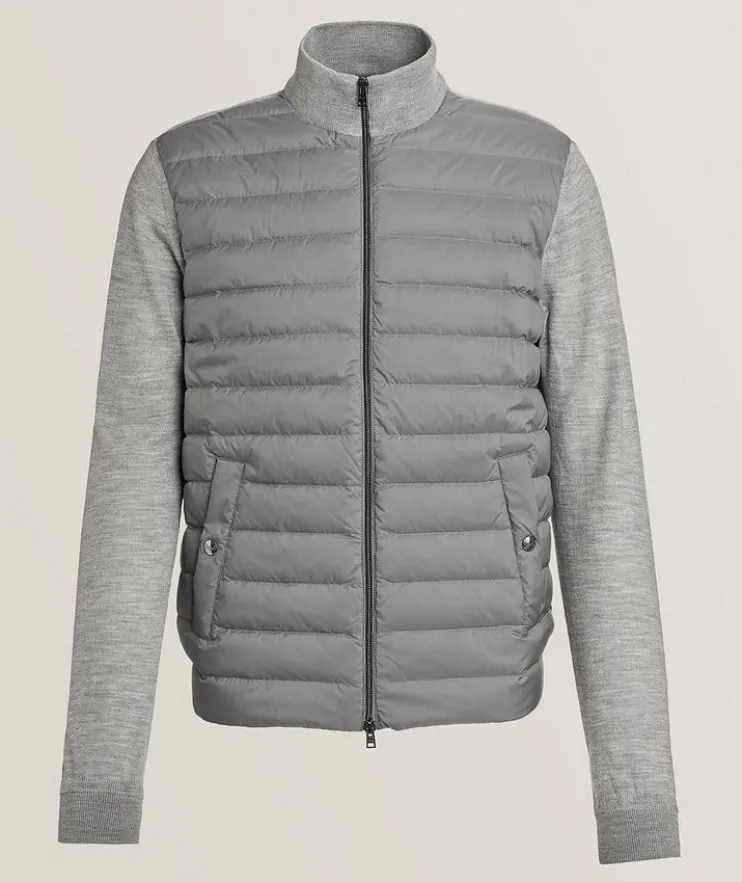 Hybrid Quilt Front Wool-Silk Sweater