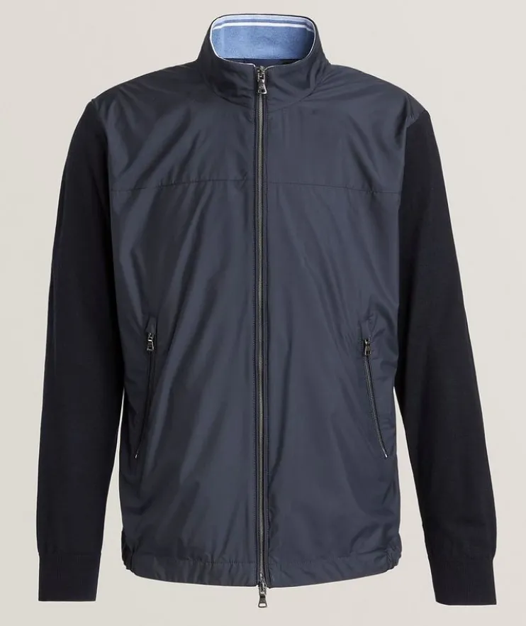 Hybrid Wool-Blend Zip-Up Sweater