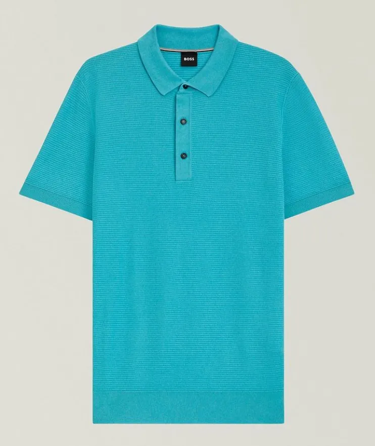 Iannotti Lyocell-Cotton Waffle-Knit Polo