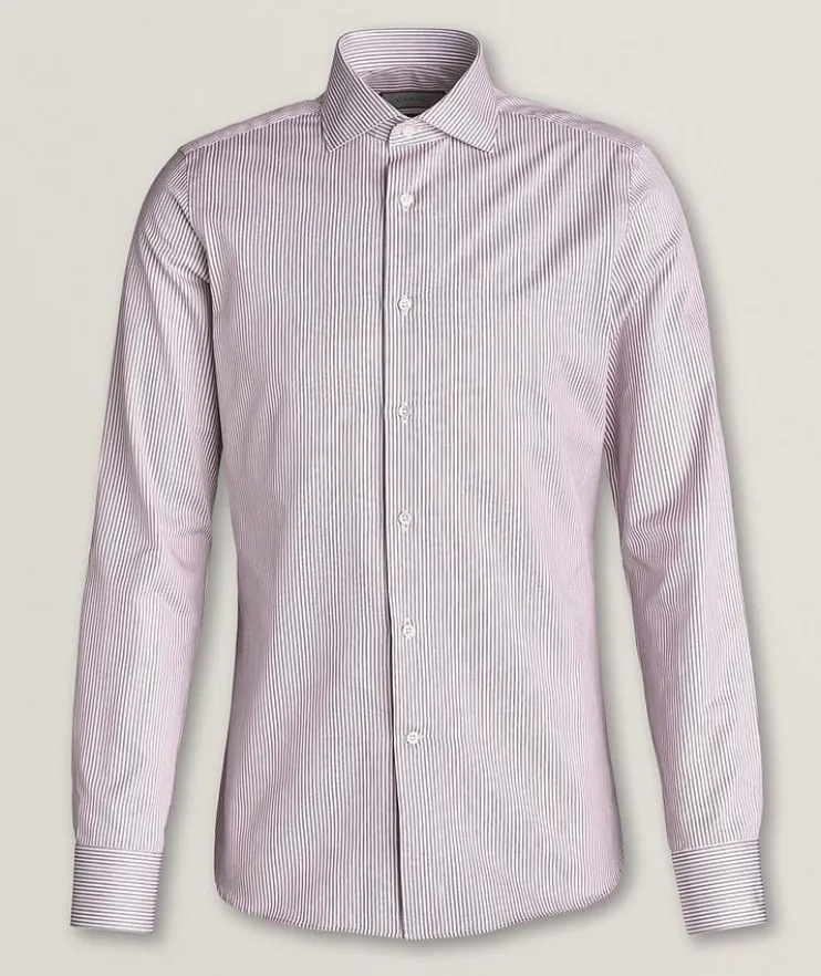 Impeccable Fit Pinstripe Cotton Dress Shirt