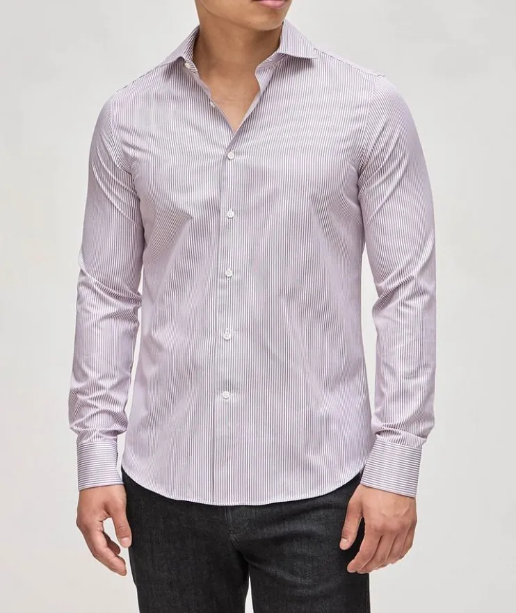 Impeccable Fit Pinstripe Cotton Dress Shirt