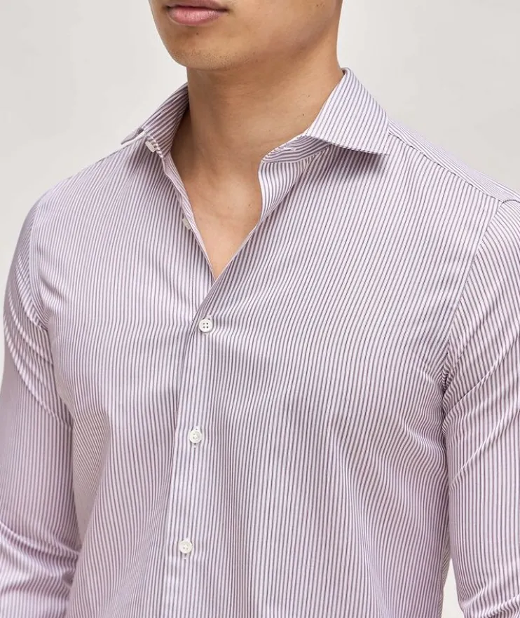 Impeccable Fit Pinstripe Cotton Dress Shirt