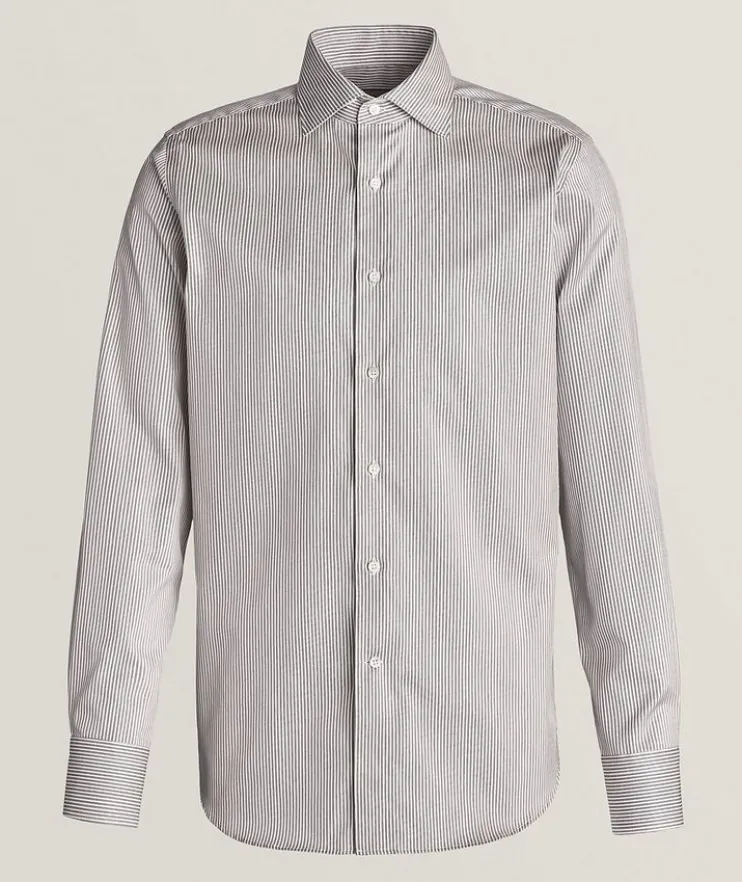 Impeccable Pinstripe Cotton Dress Shirt