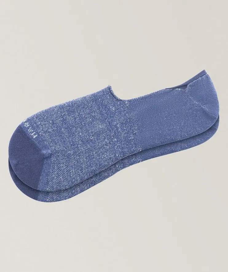 Invisible Touch Piqué Linen-Cotton Socks