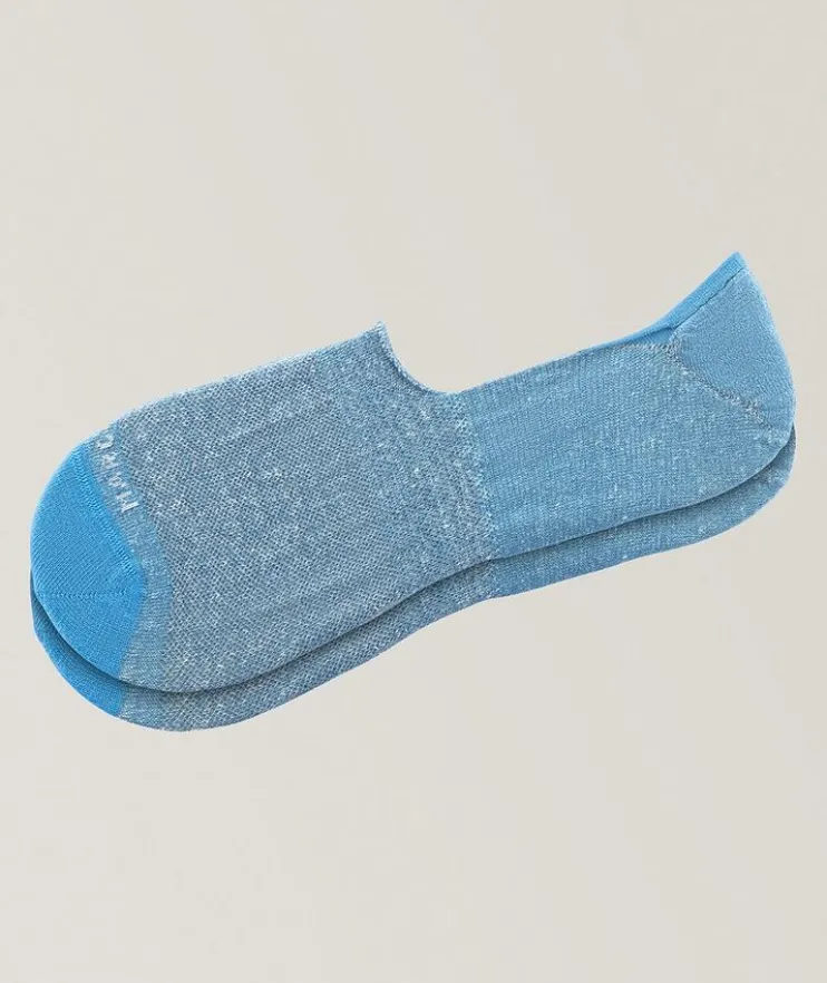 Invisible Touch Piqué Linen-Cotton Socks