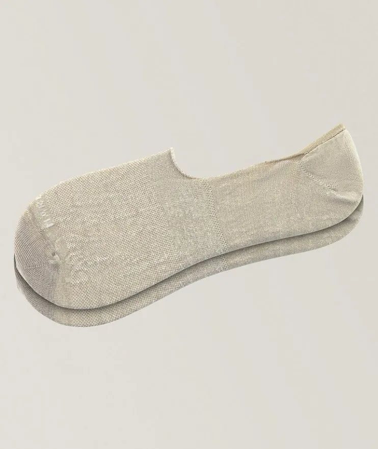 Invisible Touch Piqué Linen-Cotton Socks