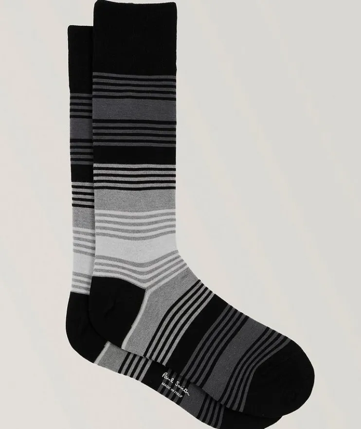 Isodore Ombré Stripe Stretch-Cotton Socks