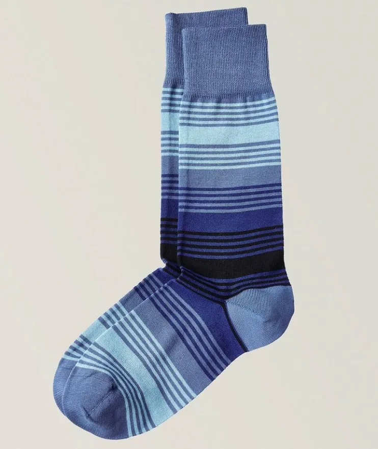 Isodore Ombré Stripe Stretch-Cotton Socks