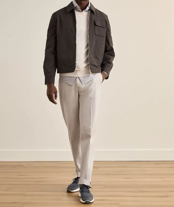 Italian-Fit Flat Front Pants