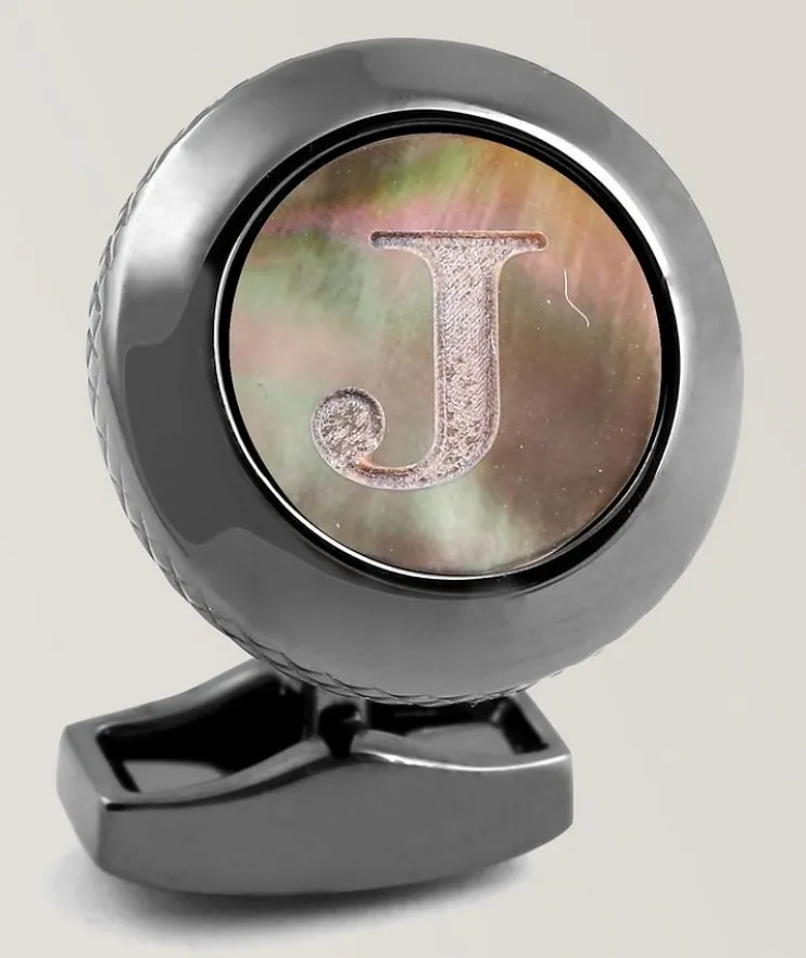 J' Engraved Personal Single Letter Cufflink