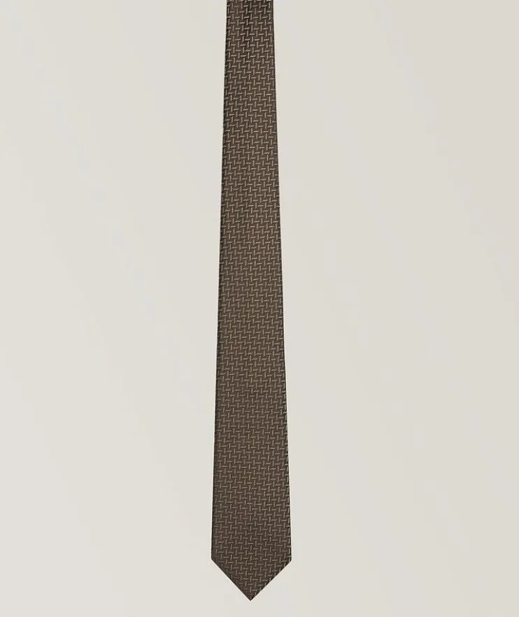 Jacquard Chevron Silk-Blend Tie