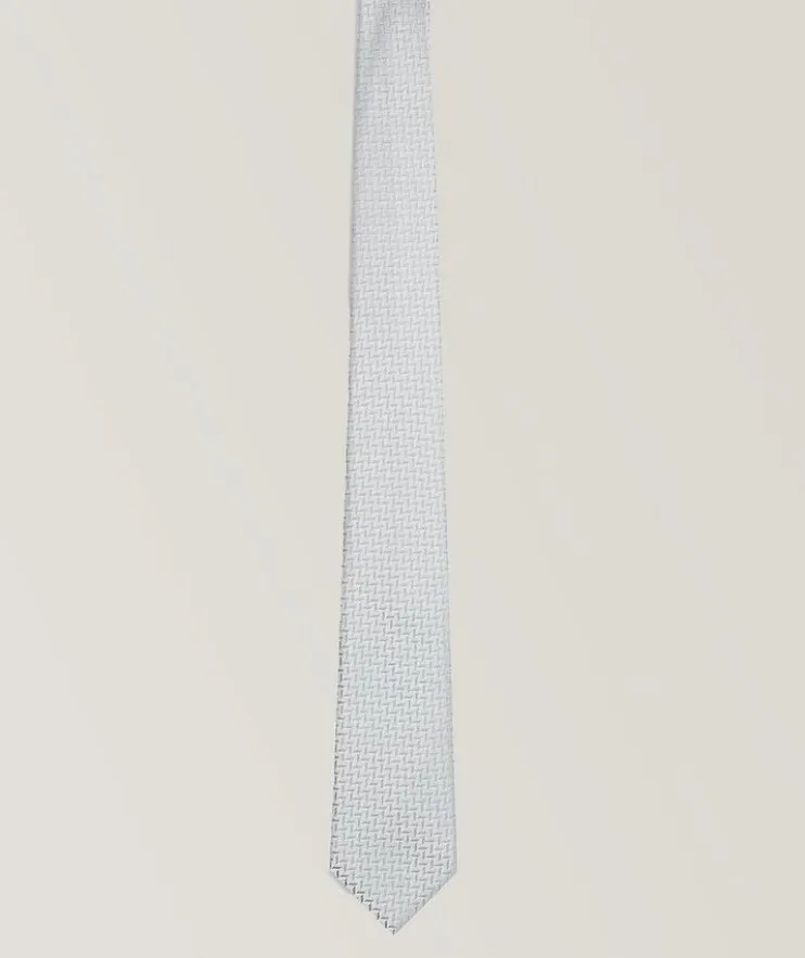 Jacquard Chevron Silk-Blend Tie