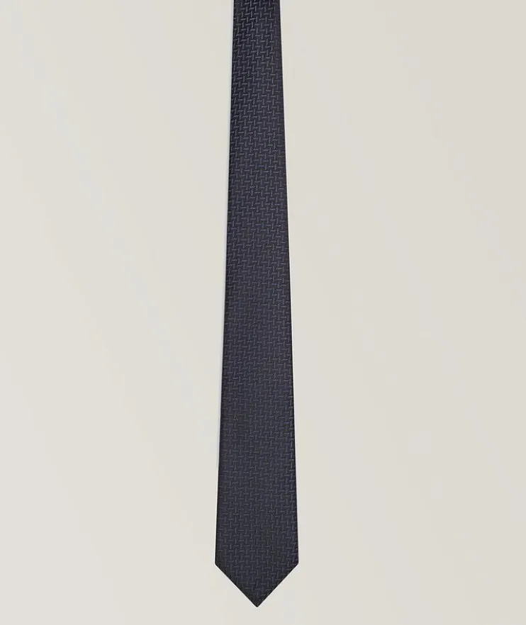Jacquard Chevron Silk-Blend Tie
