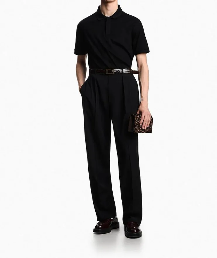 Jacquard Cotton Jersey Polo