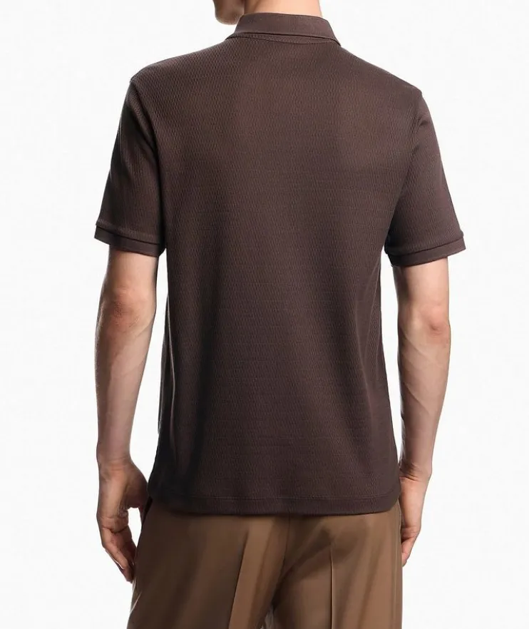 Jacquard Cotton Jersey Polo