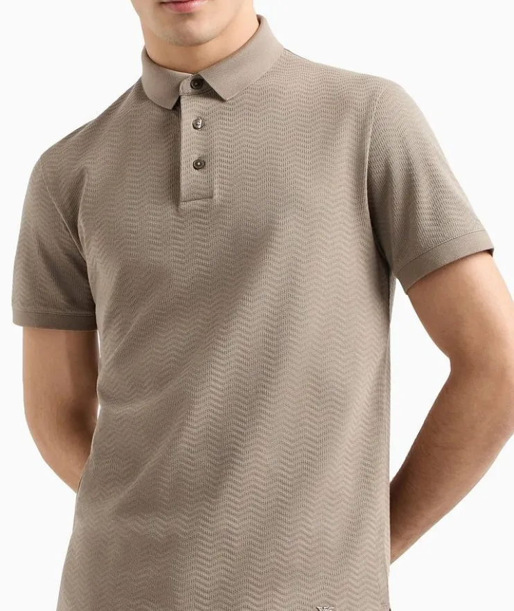 Jacquard Jersey Polo Shirt