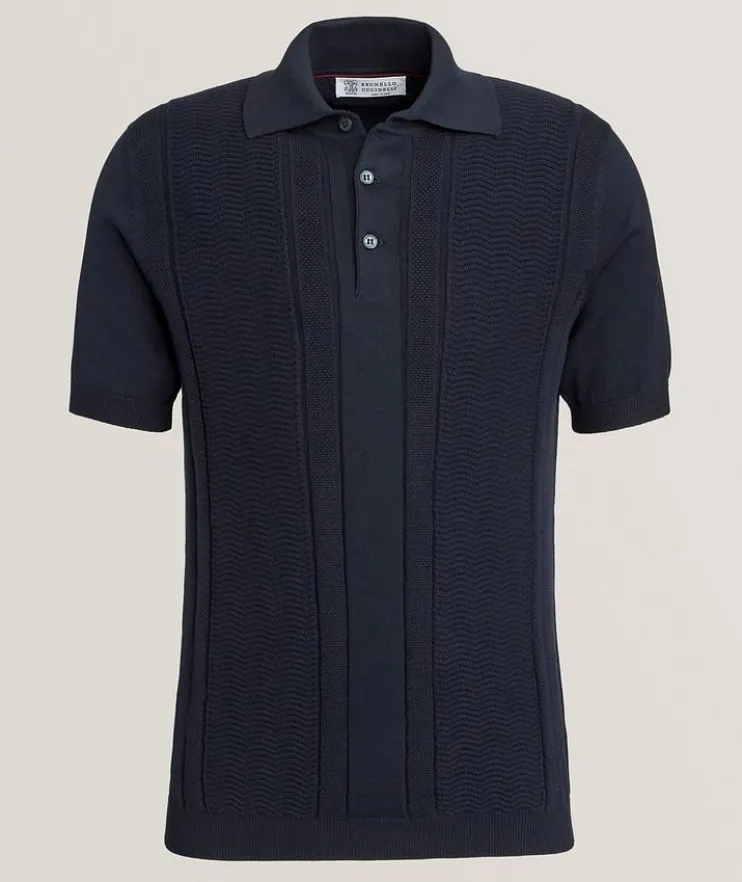 Jacquard Knit Polo Sweater