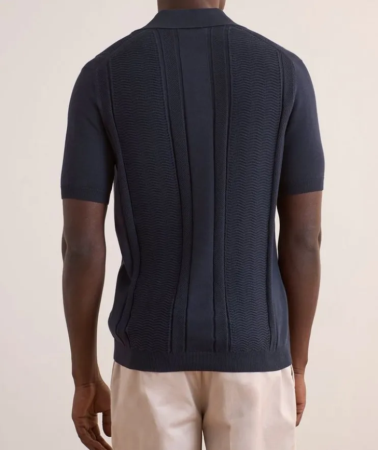 Jacquard Knit Polo Sweater
