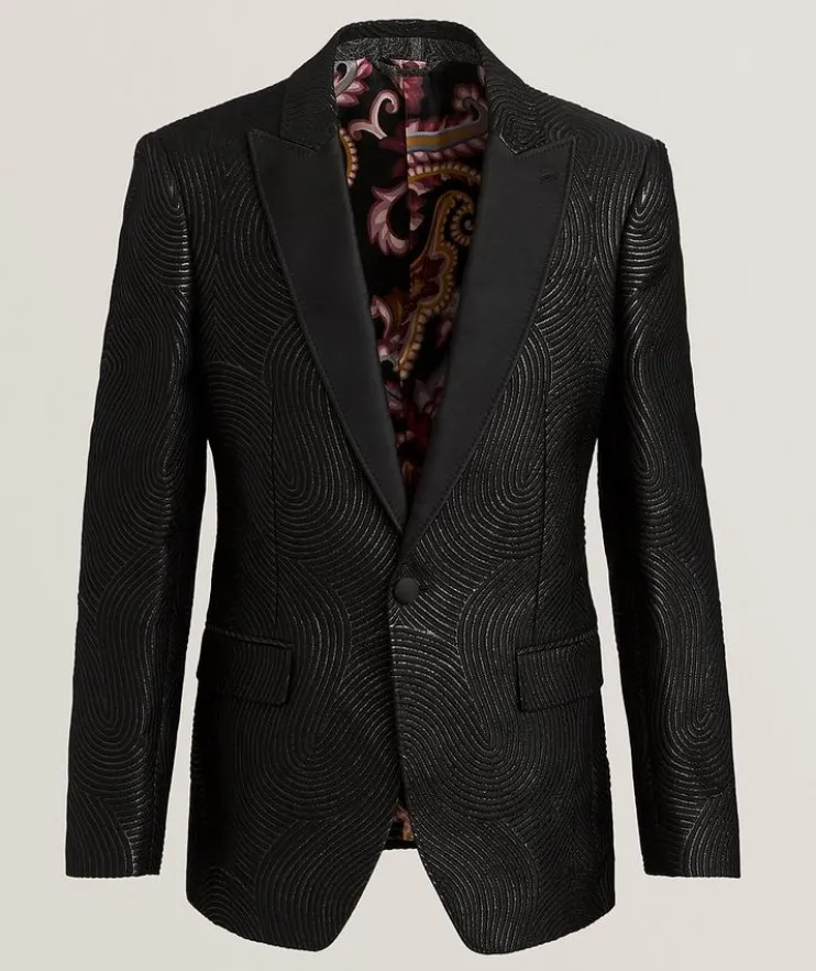 Jacquard Metallic Swirl Evening Jacket