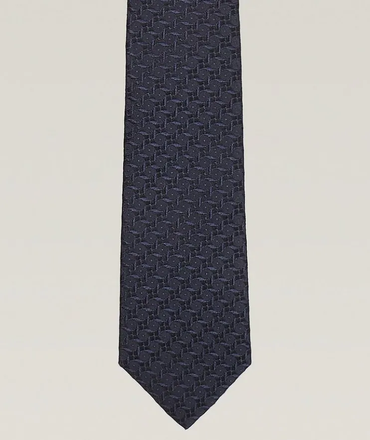 Jacquard Micro-Motif Silk Tie