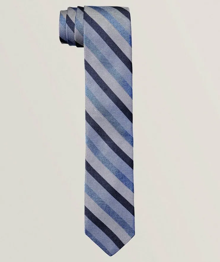 Jacquard Mélange Stripe Silk Tie