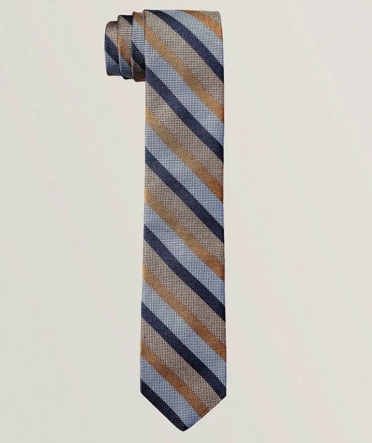 Jacquard Mélange Stripe Silk Tie