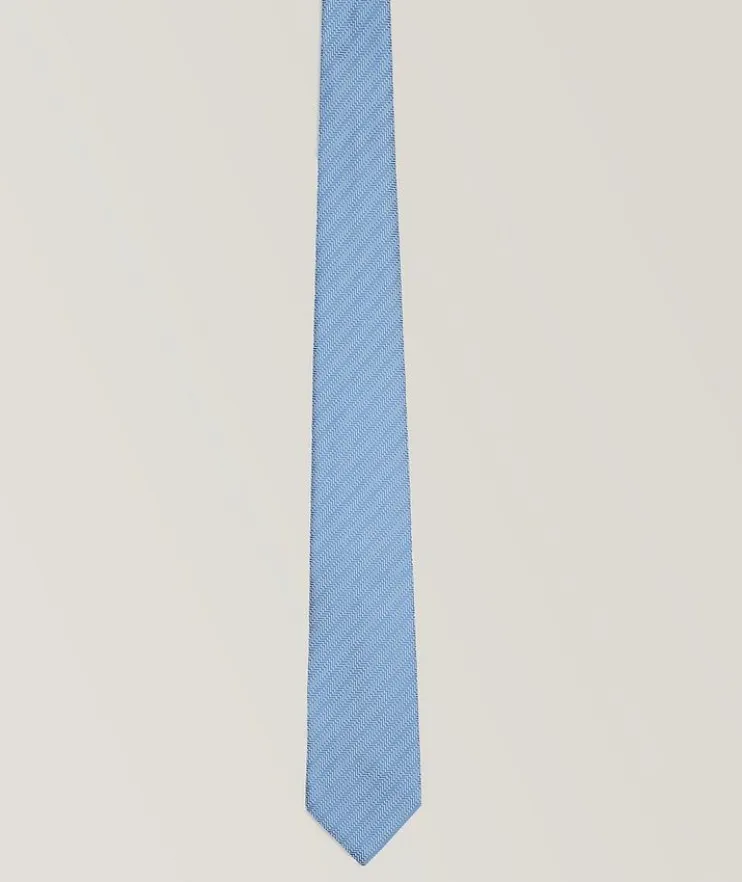 Jacquard Op-Art Motif Silk Tie