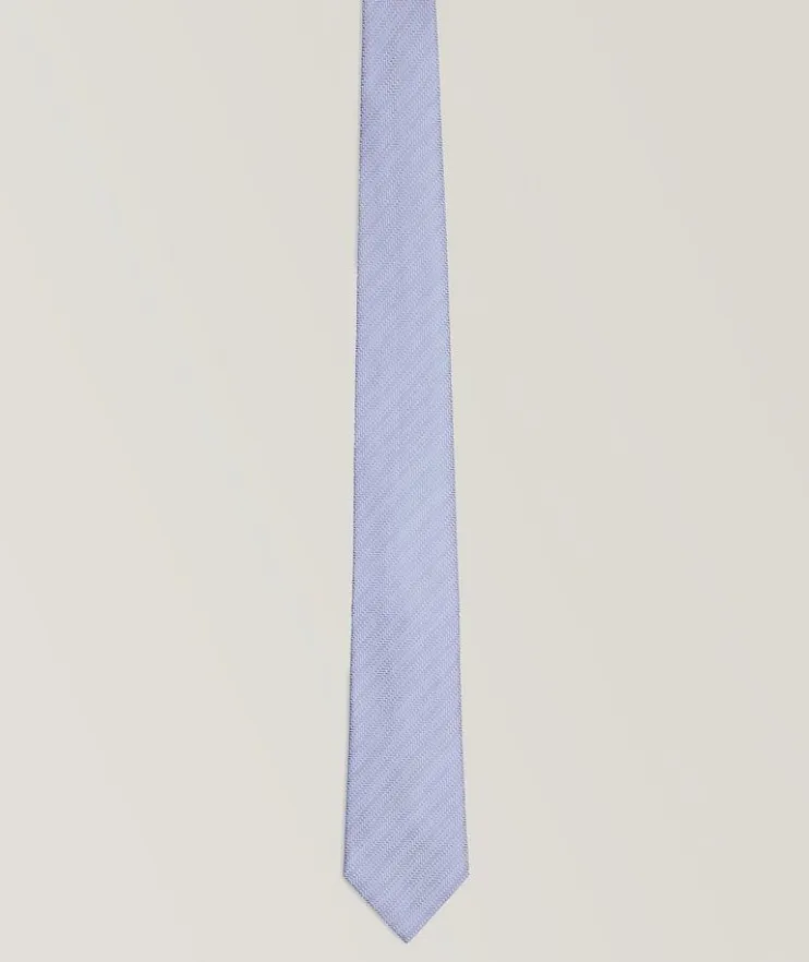 Jacquard Op-Art Motif Silk Tie