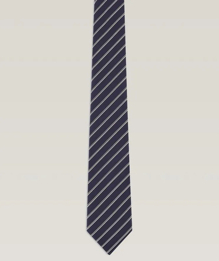 Jacquard Striped Silk Tie