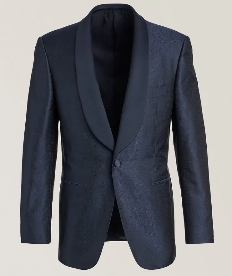 Jacquard Textured Shawl Tuxedo Jacket