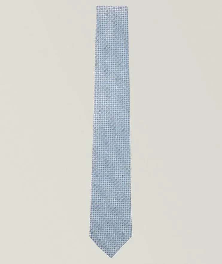 Jacquard Woven Neat Silk-Blend Tie