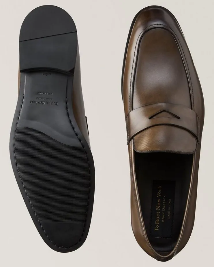 Jagger Burnished Leather Penny Loafers