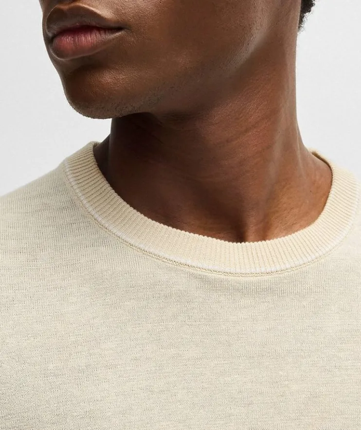 Jiovanni Linen-Blend Tipped Knit Sweater