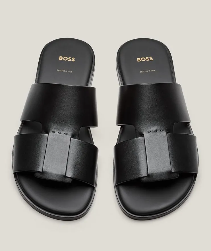 Kael Leather Slide Sandals