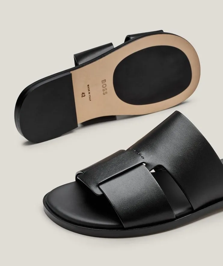 Kael Leather Slide Sandals